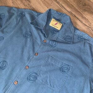 Vintage Men's LG Grateful Dead Hawaiian Shirt David Carey Button Down Blue